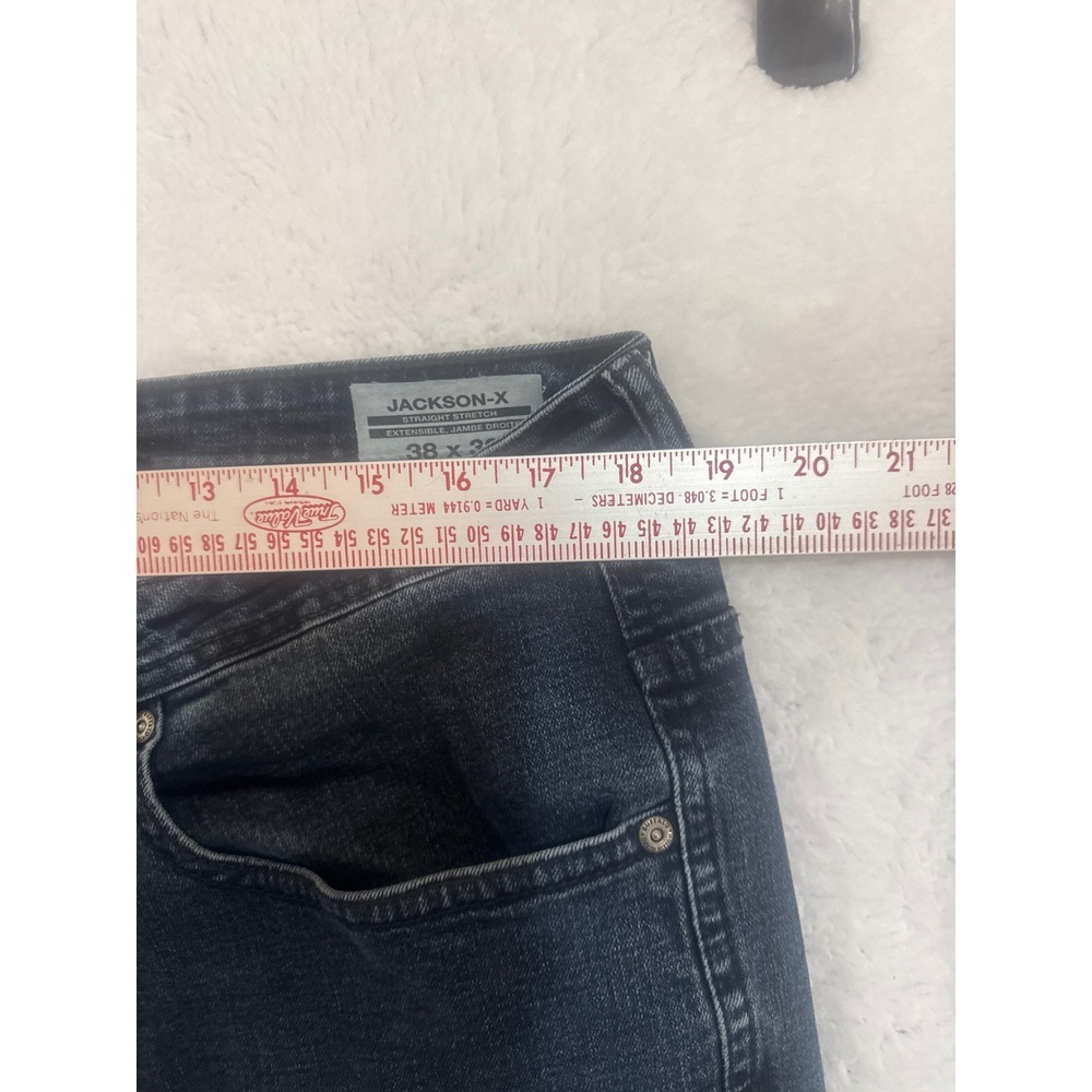 Buffalo David Bitton Mens Jeans 38x32 Straight Stretch Dark Denim Pants - Picture 3 of 6